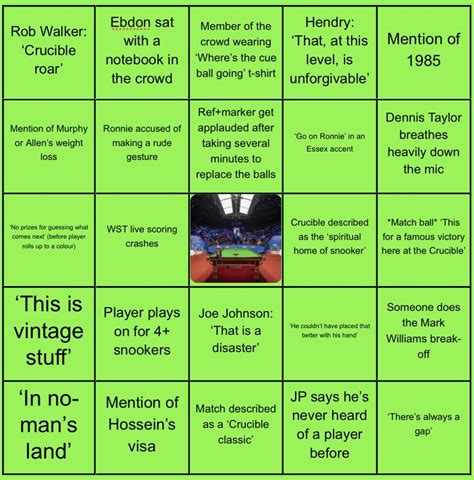 snooker bingo cards|Ultimate Crucible bingo cards : r/snooker .